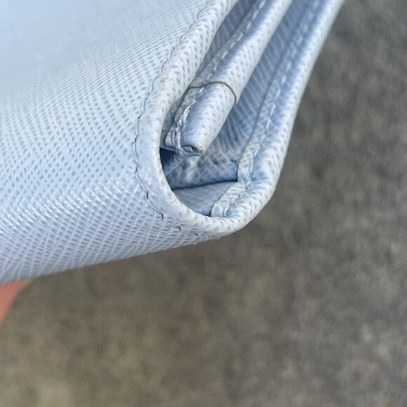 Prada Saffiano Leather Blue Ling Snap Wallet - Picture 6 of 14